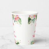 Tropisch Flamingo Baby shower Papieren Bekers (Rechts)