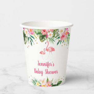 Tropisch Flamingo Baby shower Papieren Bekers