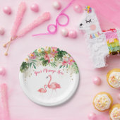 Tropisch Flamingo Baby shower Papieren Bordje (Feest)