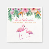 Tropisch Flamingo Baby shower servet met naam (Voorkant)