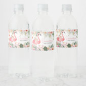 Tropisch Flamingo Baby shower Waterfles Etiket (Flessen)