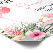 Tropisch Flamingo Baby shower Welkome Poster (Hoek)