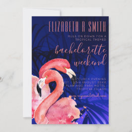 Tropisch Flamingo BACHELORETTE WEEKEND Roze Blauw Kaart