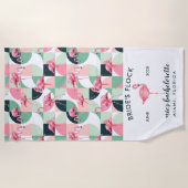 Tropisch Flamingo Bachelorette Weekend Strandlaken (Voorkant)