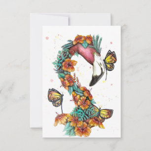 Tropisch Flamingo Bedankkaart