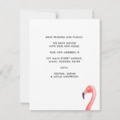 Tropisch Flamingo Bewegd Nieuw Adres Florida Beweg Aankondiging (Achterkant)