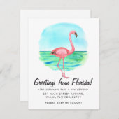 Tropisch Flamingo Bewegd Nieuw Adres Florida Beweg Aankondiging (Voorkant / Achterkant)