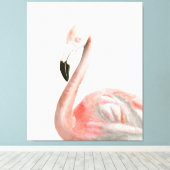 Tropisch Flamingo Bird Canvas Afdruk (Insitu (Houten vloer))