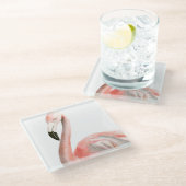 Tropisch Flamingo Bird Glazen Onderzetter (Schuin)