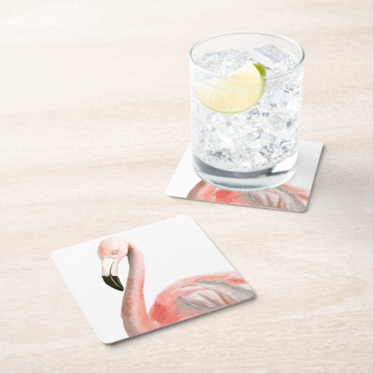 Tropisch Flamingo Bird Kartonnen Onderzetters (Insitu)