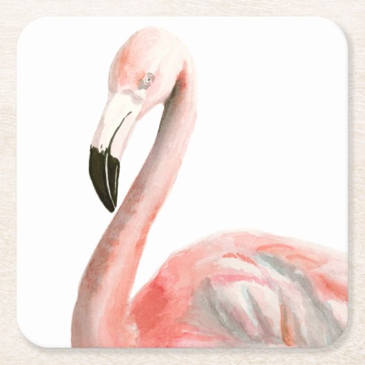 Tropisch Flamingo Bird Kartonnen Onderzetters (Voorkant)