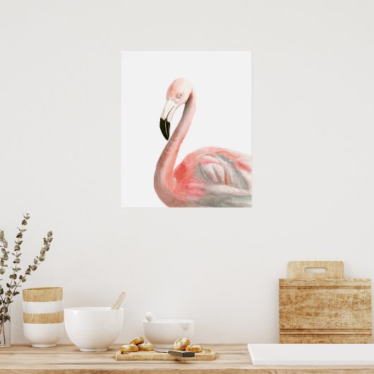 Tropisch Flamingo Bird Poster (Keuken)