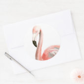 Tropisch Flamingo Bird Ronde Sticker (Envelop)