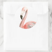 Tropisch Flamingo Bird Ronde Sticker (Tas)