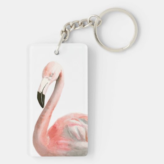 Tropisch Flamingo Bird Sleutelhanger (achterkant)