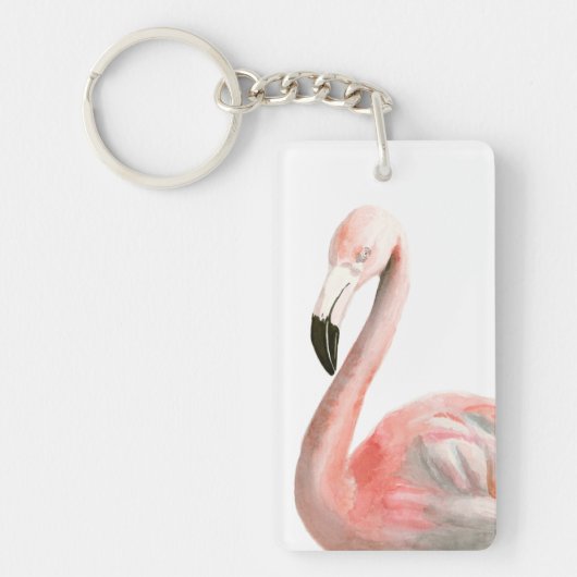 Tropisch Flamingo Bird Sleutelhanger (Voorkant)