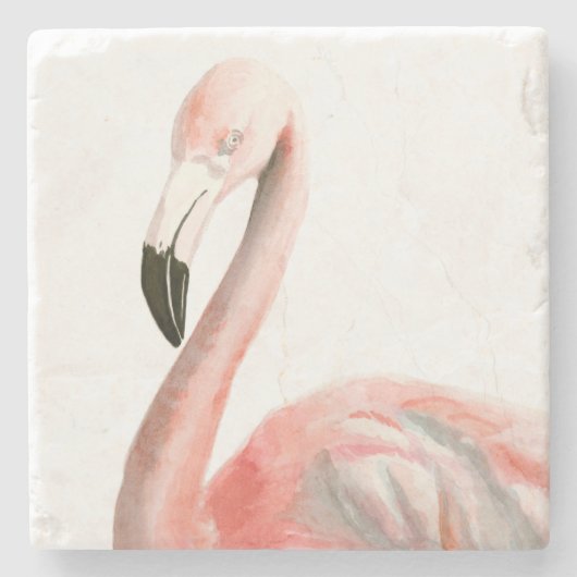 Tropisch Flamingo Bird Stenen Onderzetter (Voorkant)
