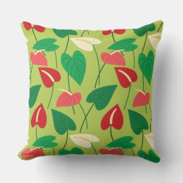 Tropisch flamingo bloespatroon kussen