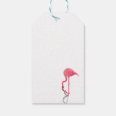 Tropisch Flamingo Blue Stripe Baby shower Cadeaulabel (Achterkant)