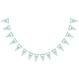 Tropisch Flamingo Blue Stripe Baby shower Vlaggetjes