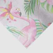 Tropisch Flamingo Botanisch Baby shower Tissuepapier (Detail)