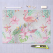 Tropisch Flamingo Botanisch Baby shower Tissuepapier (Craft)