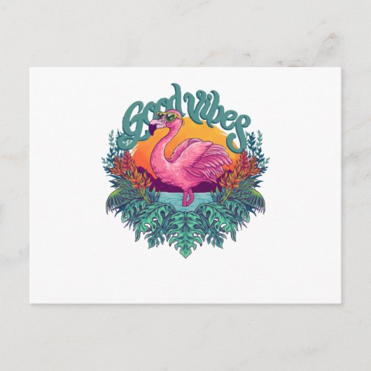 Tropisch Flamingo Briefkaart (Voorkant)