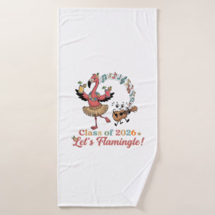Tropisch Flamingo Feest & Ukulele Muziek - Leuk zo Badhanddoek