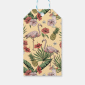 Tropisch Flamingo Geel Favor Bedankt Cadeaulabel (Achterkant)