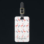 Tropisch Flamingo Gepersonaliseerd Bagagelabel<br><div class="desc">Een schattig bagagelabel maakt het makkelijker om je tas te vinden! Dit is speciaal ontworpen voor elegante meisjes.</div>