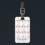 Tropisch Flamingo Gepersonaliseerd Bagagelabel<br><div class="desc">Een schattig bagagelabel maakt het makkelijker om je tas te vinden! Dit is speciaal ontworpen voor elegante meisjes.</div>