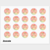 Tropisch Flamingo Glitter Floral Personal Ronde Sticker (Vel)