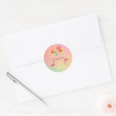 Tropisch Flamingo Glitter Floral Personal Ronde Sticker (Envelop)
