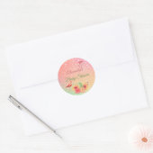 Tropisch Flamingo Glitter Roze Baby shower Ronde Sticker (Envelop)