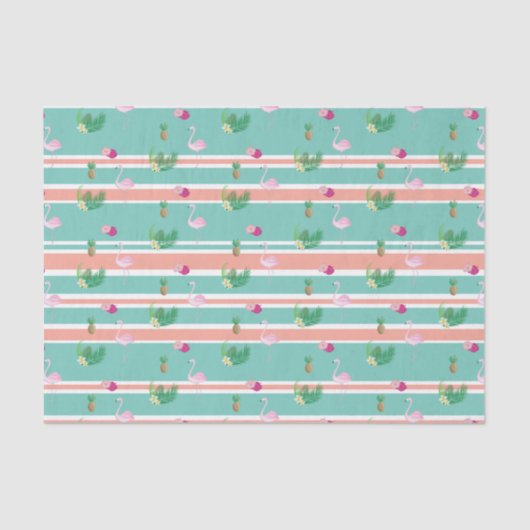 Tropisch flamingo inpakpapier tissuepapier (Voorkant)