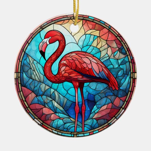 Tropisch Flamingo Keramisch Decoratief Ornament (Voorkant)