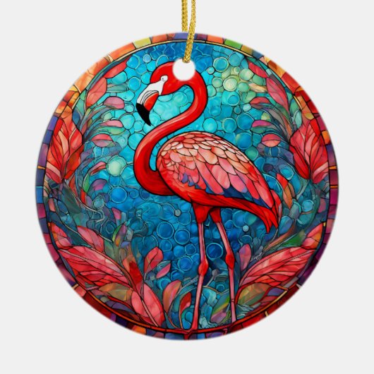Tropisch Flamingo Keramisch Decoratief Ornament (Voorkant)
