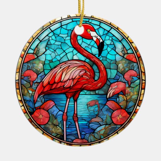 Tropisch Flamingo Keramisch Decoratief Ornament (Voorkant)