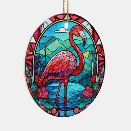 Tropisch Flamingo Keramisch Decoratief Ornament (Rechts)