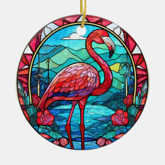 Tropisch Flamingo Keramisch Decoratief Ornament (Voorkant)