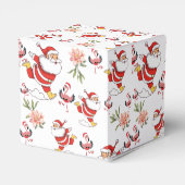 Tropisch Flamingo Kerstman Kerstpatroon Bedankdoosjes (Achterkant)