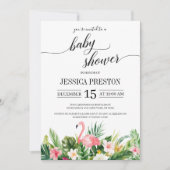 Tropisch Flamingo laat het Baby shower van het Man Kaart (Voorkant)
