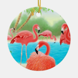 Tropisch Flamingo Lagoon Ornament
