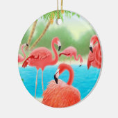 Tropisch Flamingo Lagoon Ornament (Links)