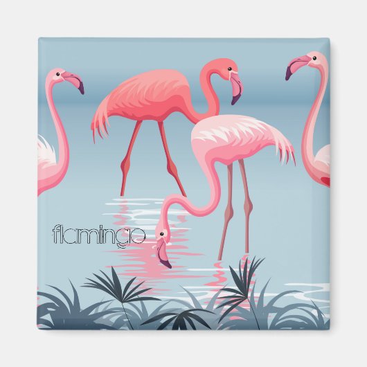 Tropisch Flamingo Magnet (Voorkant)