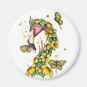 Tropisch Flamingo Magnet Yellow (Voorkant)
