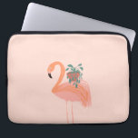 Tropisch Flamingo met gebogen Plant hand Laptop Sleeve<br><div class="desc">Flamingo holding pothos plant</div>