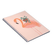 Tropisch Flamingo met gebogen Plant hand Notitieboek (Rechterzijde)
