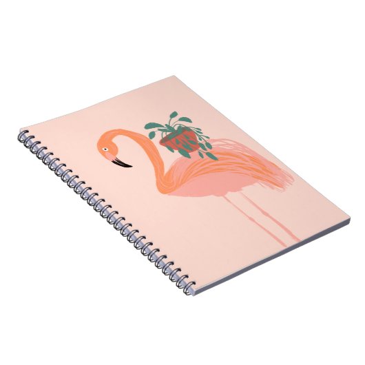 Tropisch Flamingo met gebogen Plant hand Notitieboek (Rechterzijde)
