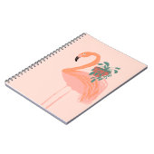Tropisch Flamingo met gebogen Plant hand Notitieboek (Linkerzijde)